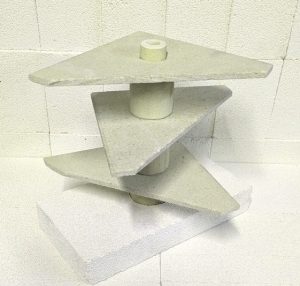 1300C / 2372 F, 3-Shelves Rotating Сarousel For Firing Small Objects Inside Kiln's Chamber